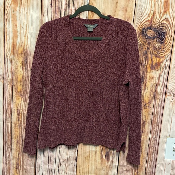 Sweater Natural Reflections Medium Mauve Colored Sweater Beautiful Design across - Picture 1 of 8